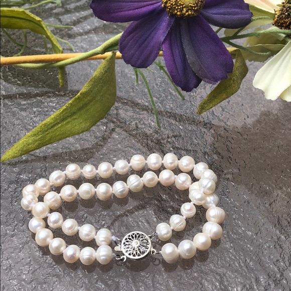 Last one Genuine Pearl bracelet double stranded - Picture 2 of 4